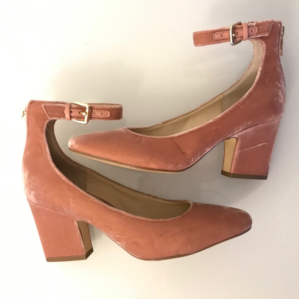 Marc Fisher 'Anisy' Pink Velvet Ankle Strap Heels